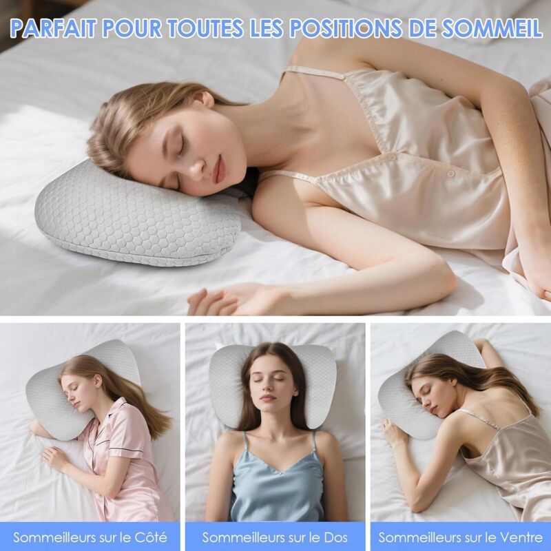 Ear Piercing Cushion Gray, Piercing Pillows with Hole Ear Piercing Pillow with Zipper for Lateral Ears and Pain Relief, 8.9cm