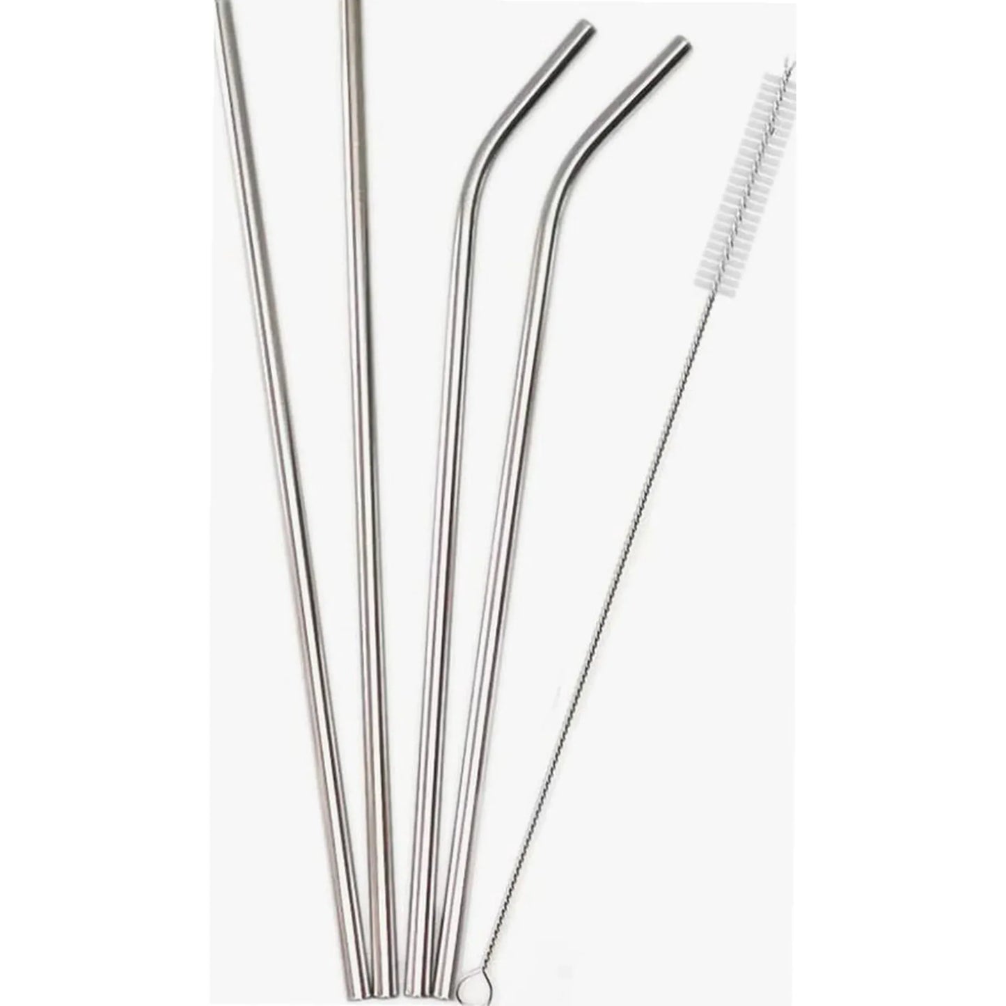 4 Pcs Stainless Steel Straws With Cleaning Brush, Reusable Metal Drinking Straws for Tall Tumblers, 12 x 0.3 in