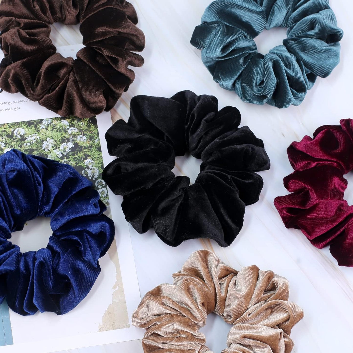 Extra Large Scrunchies for Women with Thick Hair, Premium Velvet Large Scrunchie, Soft Twists Ponytail Holder Hair Accessories, 6 Pack