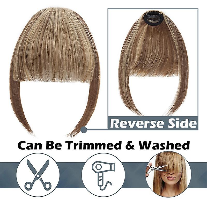 Clip In Hair Bangs Extensions French Hair Bangs Stylish Hair Bangs Hair Pieces medium brown mediumbrown 28cm