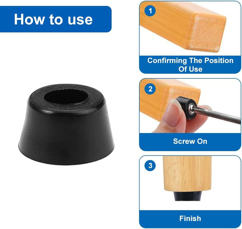 50 pieces rubber feet for cutting boards with stainless steel screws, rubber buffer, screw-proof rubber feet