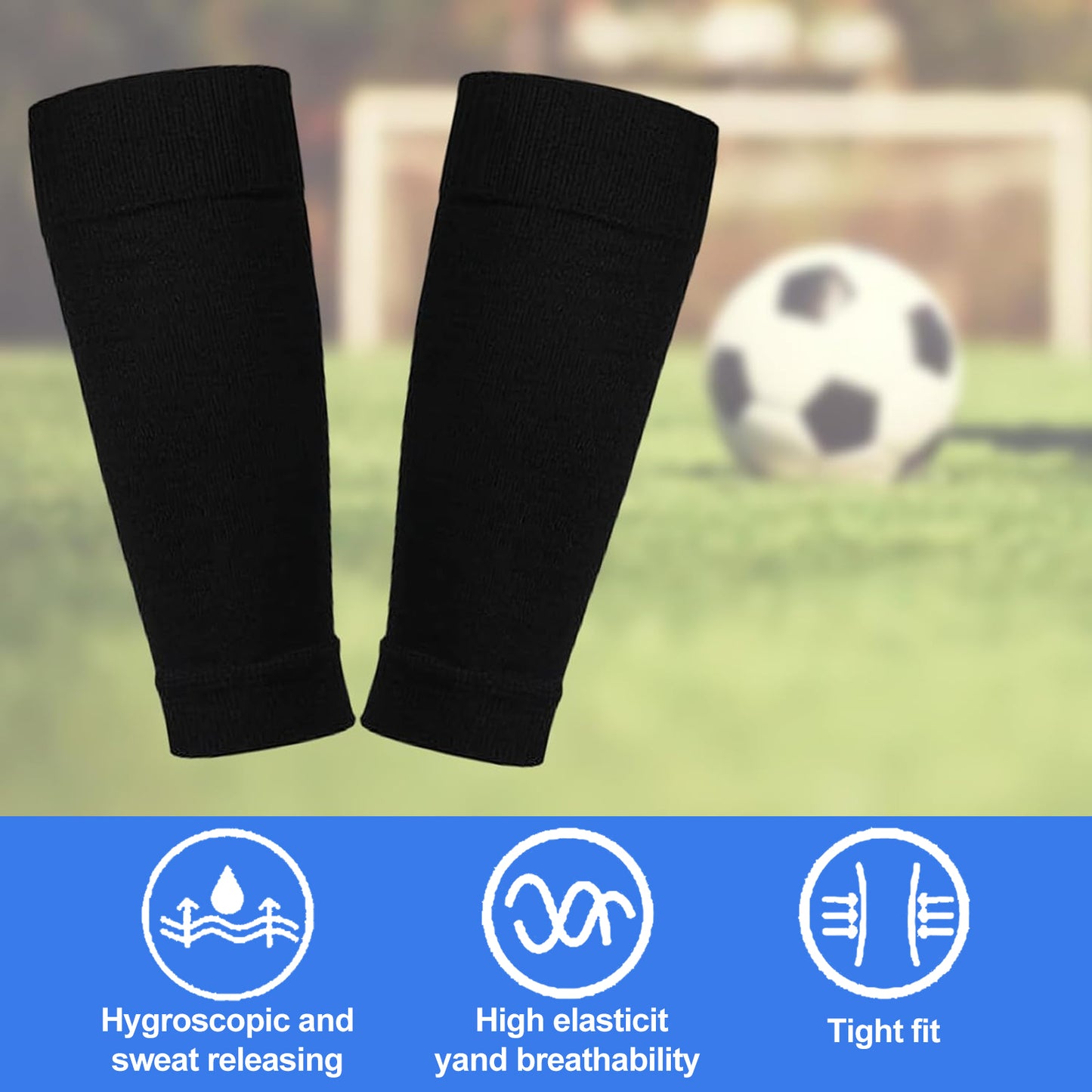 pairs of football socks, soccer socks, shin guards, socks, team socks, socks, fit socks, black, for children's football matches