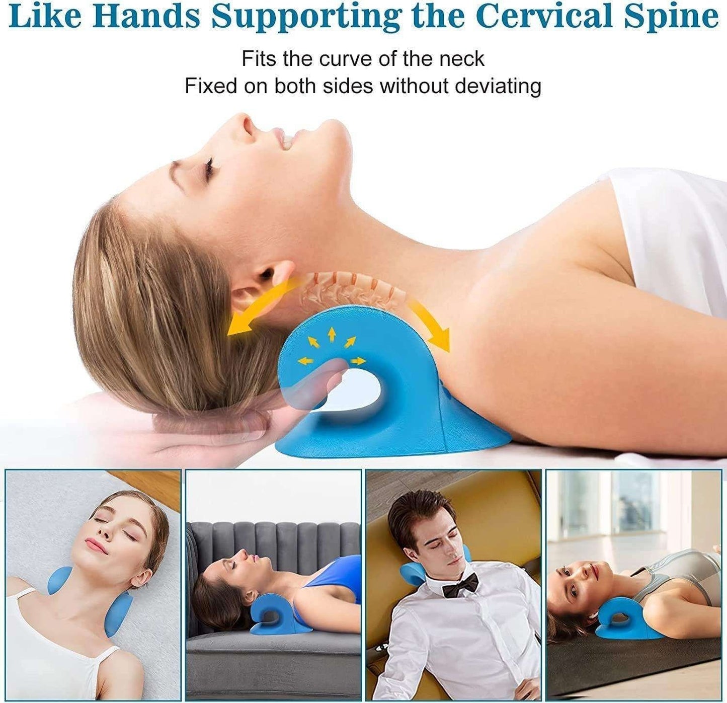 Neck stretcher pillow, Blue