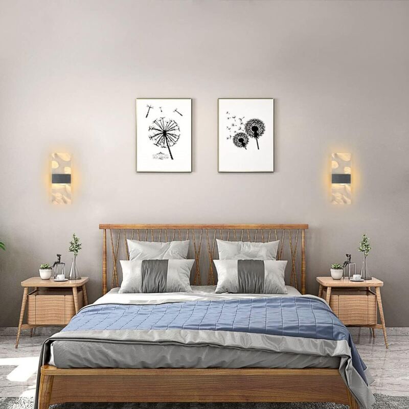 2 Pcs 12W LED Indoor Wall Light, 3000K Warm White Light Modern Acrylic Feather LED Wall Lamp, Simple Modern Wall Sconce for Bedroom, Living Room