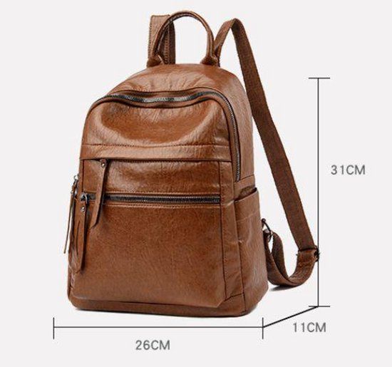 Womens Anti Theft Backpack, Waterproof Soft PU Leather With Hidden Back Pocket, Travel Commuter Daypack For Daily Use, Black, 26 x 31 x 11 cm