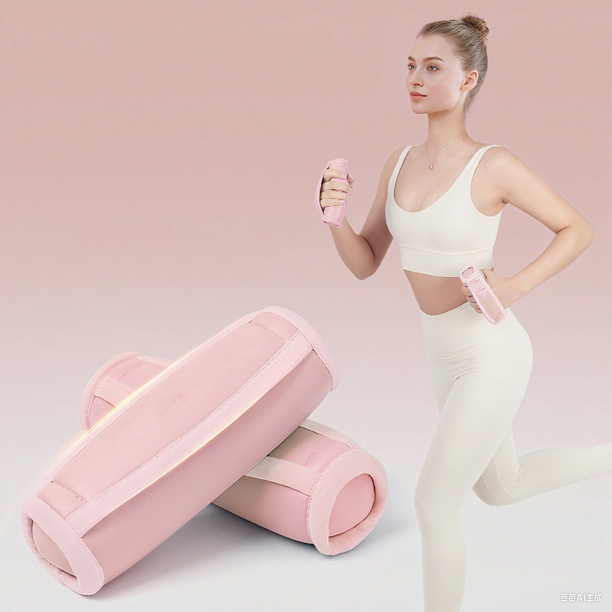 Walking Hand Weights Set, 2 Soft Foam Grip Dumbbells With Removable Weights For Physio, Jogging, Strength Training And Aerobics, Pink, Each, 0.5 kg