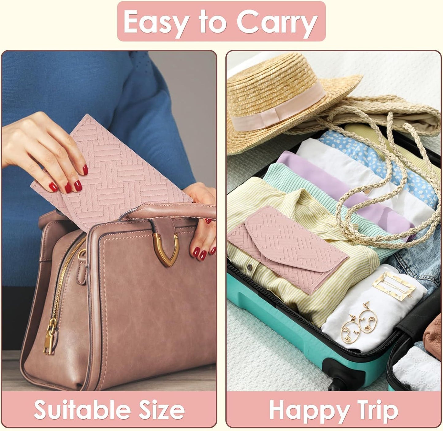 Foldable Travel Jewelry Organizer Pink, 43 x 23 cm