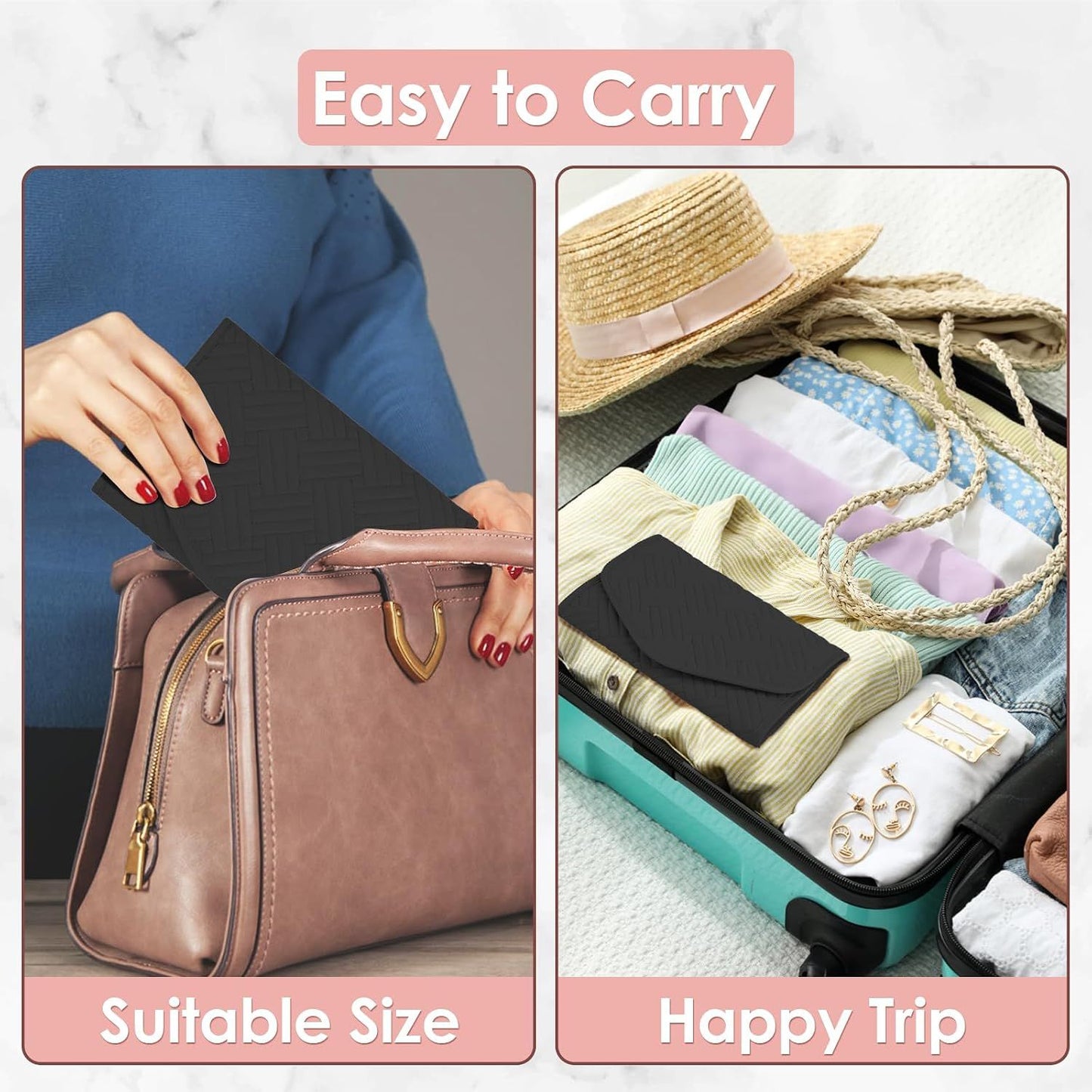 Foldable Travel Jewelry Organizer Black, 43 x 23 cm