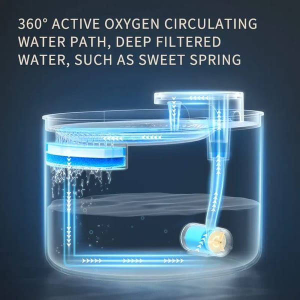 Premium Berlin‑Blue USB Automatic Cat Water Fountain with 6 Filters, Low‑Water Indicator