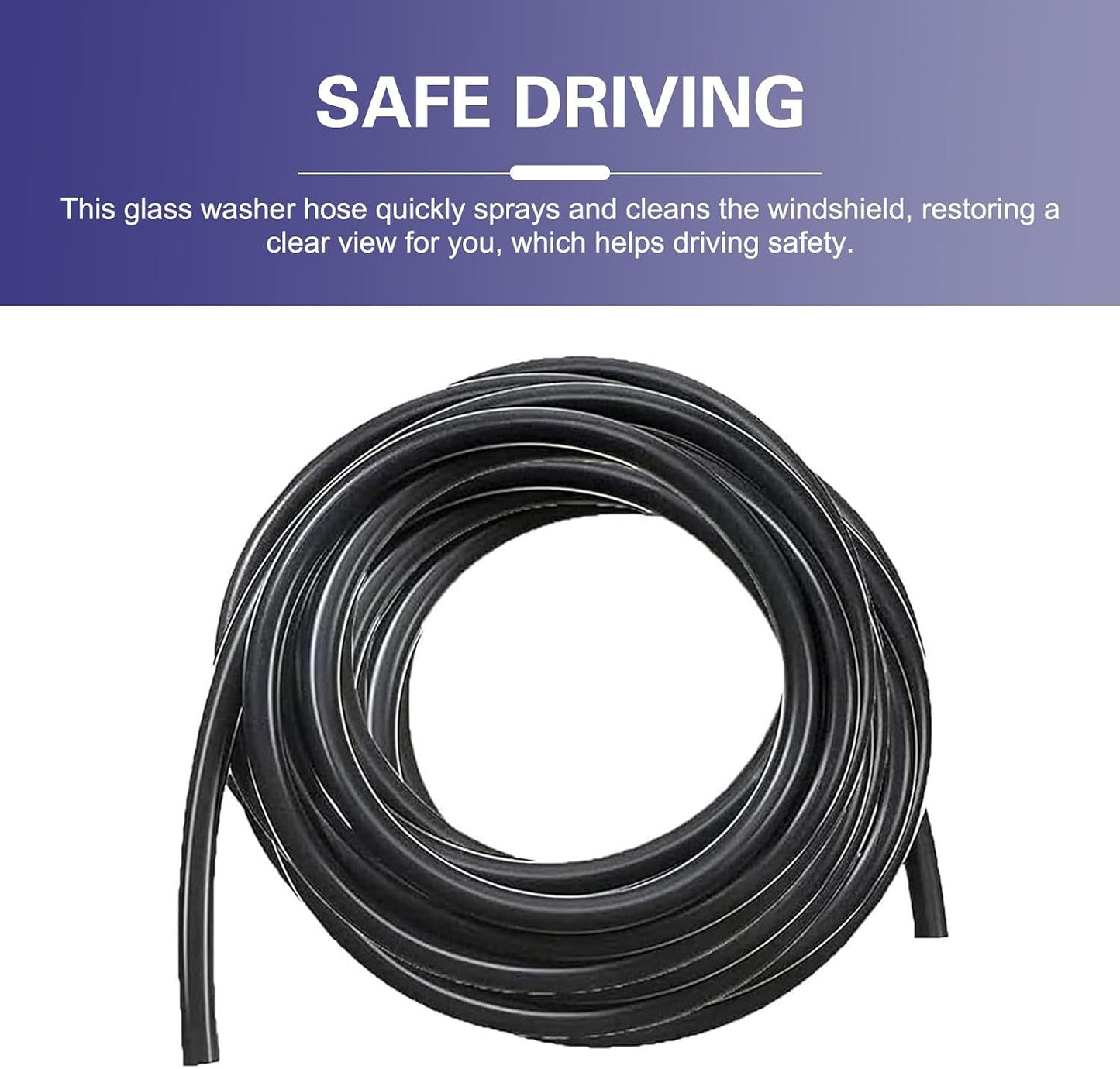 30 PCS Car Windshield Wash Tools, 13 Ft Rubber Hose with 30 T-type Y-type I-type Fitting, Seal Wiper Pump and Nozzle Leak-proof Connection Kit, Universal Flexible Hose for Cleaning (Black)