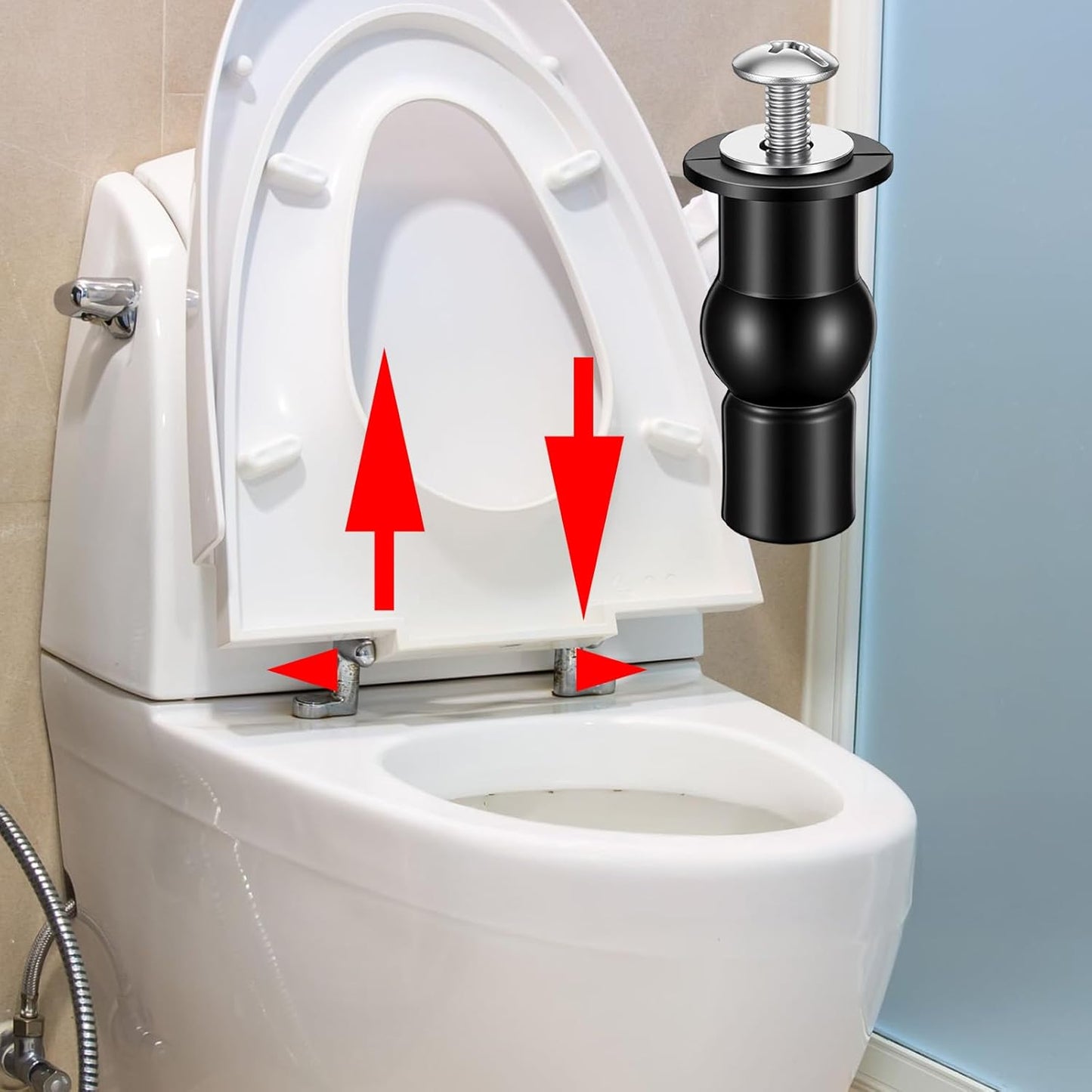 4 Set Stainless Steel Toilet Seat Bolts, 10mm Toilet Seat Screws Replacement Kit with Expanding Rubber Nuts Universal Toilets Seats Hardware for Most Top Mount Toilets Seats Tightening Kit Replacement
