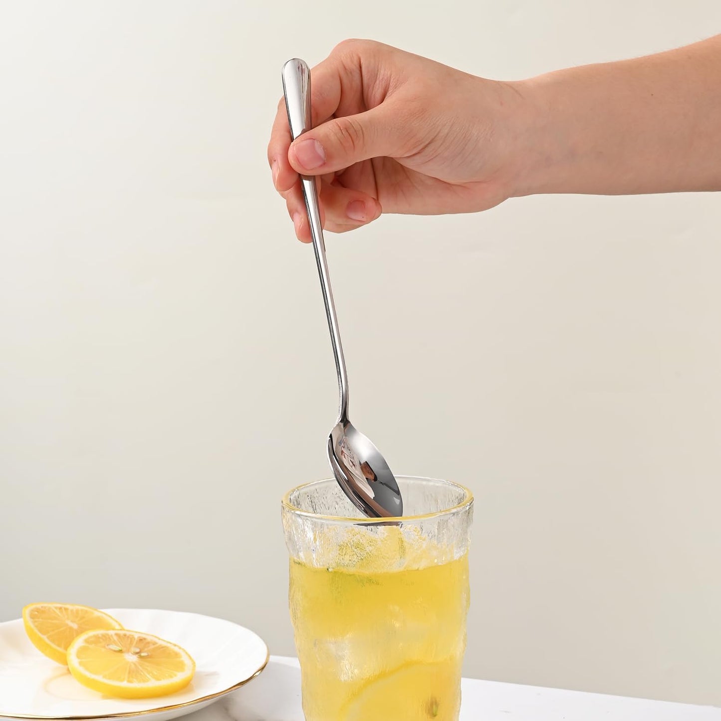 7.5 Inches Stainless Steel Iced Tea Spoons,Set Of 8 Long Stirring Spoons For Coffee,Cocktail,Ice Cream,Long Handle Iced Teaspoons,Latte Spoons For Mixing