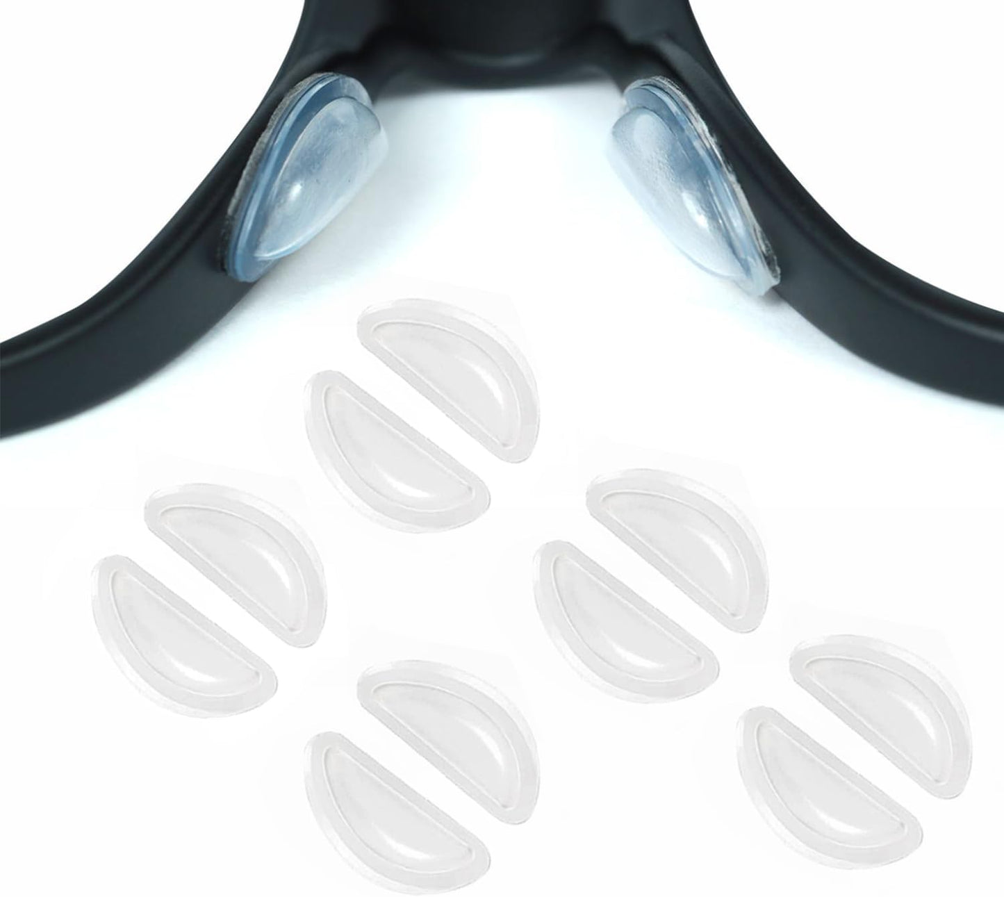 Eyeglass Nose Pads, Adhesive Soft Silicone Air Chamber Nose Pads for Eyeglasses Glasses Sunglasses Plastic Frames(Clear/3.5mm),5 Pairs