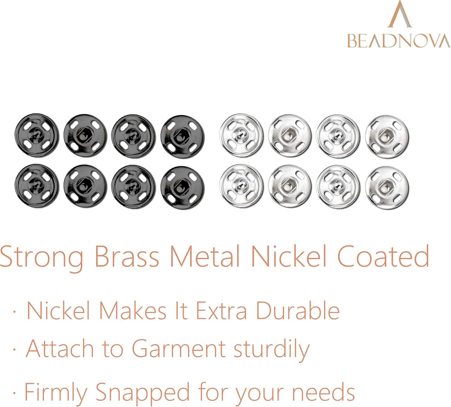 Snaps Buttons for Sewing Button Press Sewing Tools Snap Fasteners Kit for Clothes (100 Sets, 2 Colors)