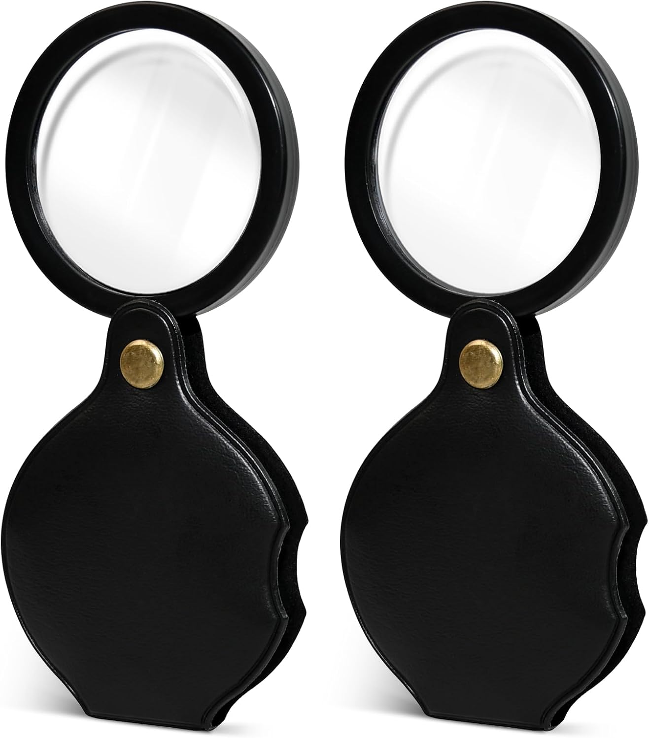 2pcsUpgrade 10x Small Magnifying Glass for Kids and Seniors, Pocket Magnifier with Protective Sheath, Mini Folding Magnifying Glass Reading, Close Work, Repairing, Hobby Or Coins(7cm) (6cm)