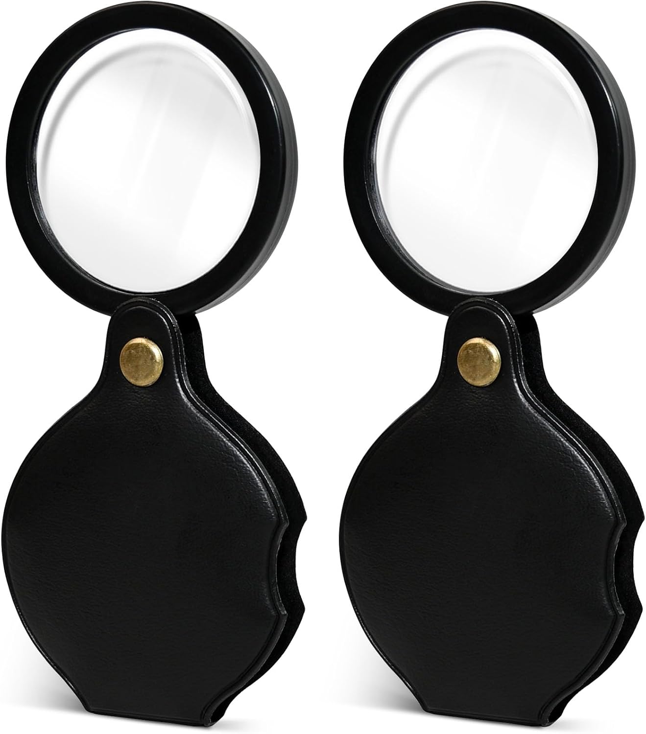 2pcsUpgrade 10x Small Magnifying Glass for Kids and Seniors, Pocket Magnifier with Protective Sheath, Mini Folding Magnifying Glass Reading, Close Work, Repairing, Hobby Or Coins(7cm) (7cm)