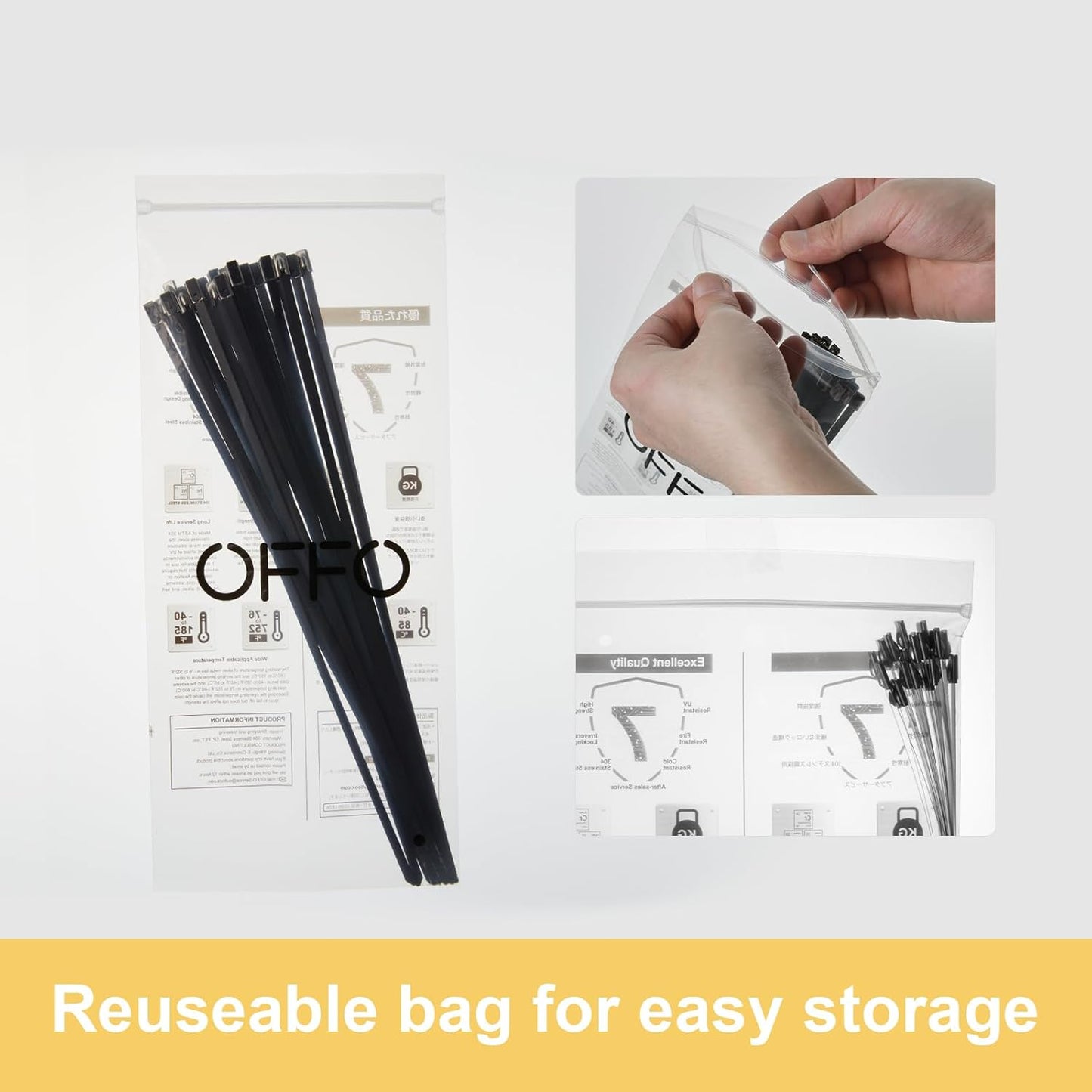 Black Zip Ties Made of Metal 11.8 in Ties Premium Heavy Duty Stainless Steel Wire Multifunctional Locking Exhaust Wrap Flexible Durable 30 PCS
