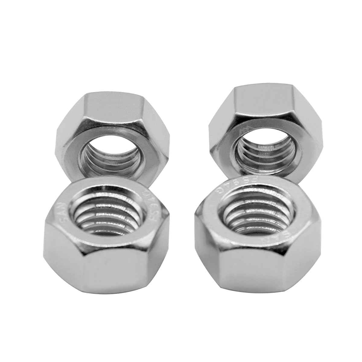 50PCS M6-1.0 Nuts 18-8 (304) Stainless Hardware Nuts Commercial Grade for Boats Dock Car