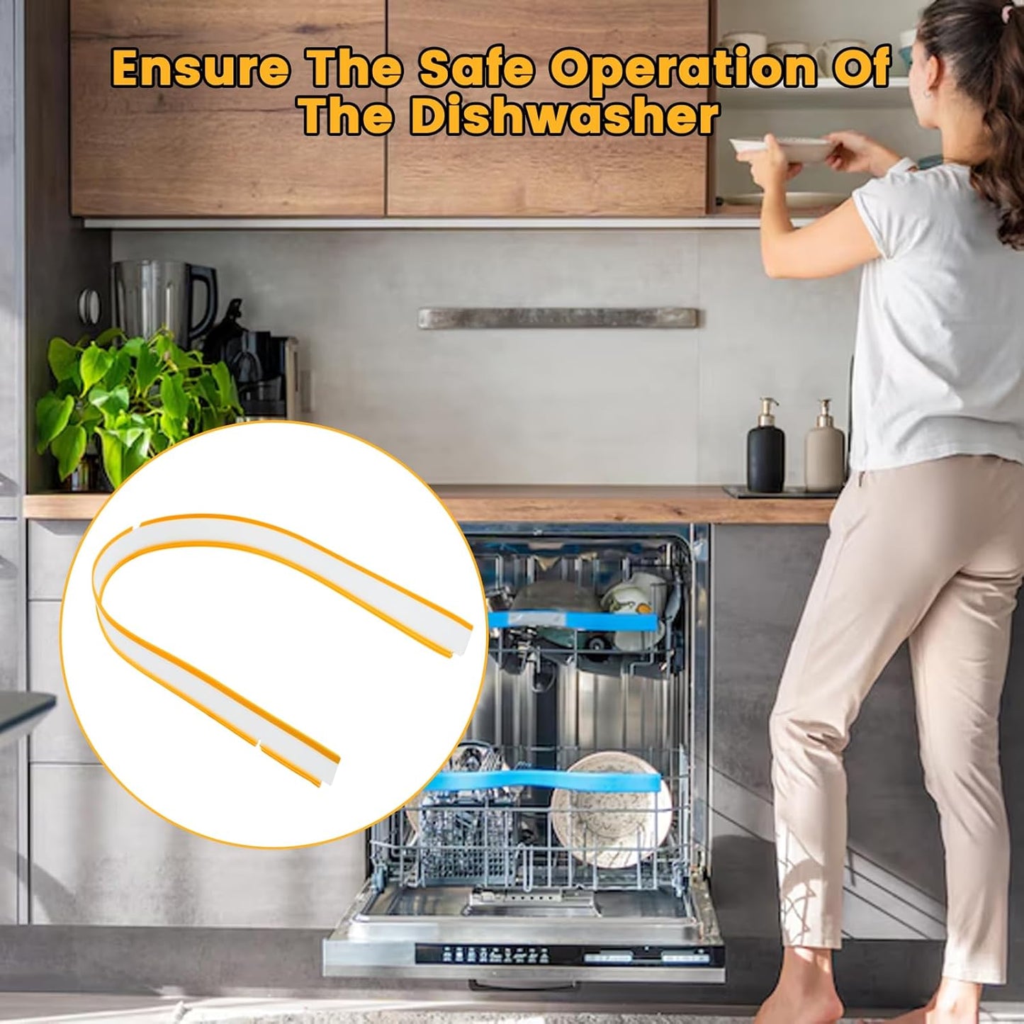 809006501 Dishwasher Bottom Door Gasket Replacement, Compatible for Fri-gidaire Ken-more E-lectrolux Cro-sley, Replaces 154576501 154297601 PS9495545 AP5809675 154297602 154588201