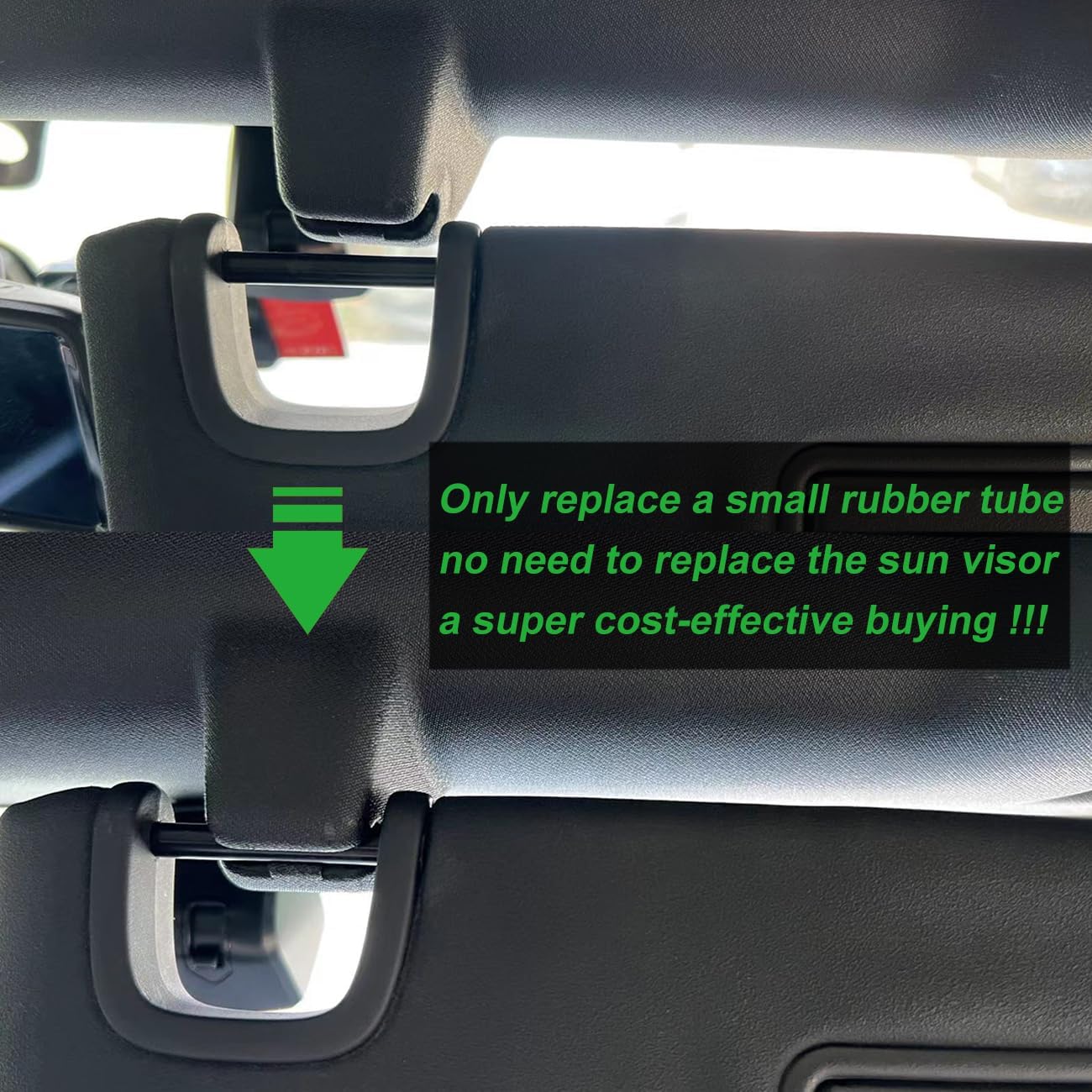 Sun Visor Repair Kit for Jeep Wrangler JK JKU 2007-2017 Repair Tubes for Left & Right Side Sunvisor,4Pcs(Black)