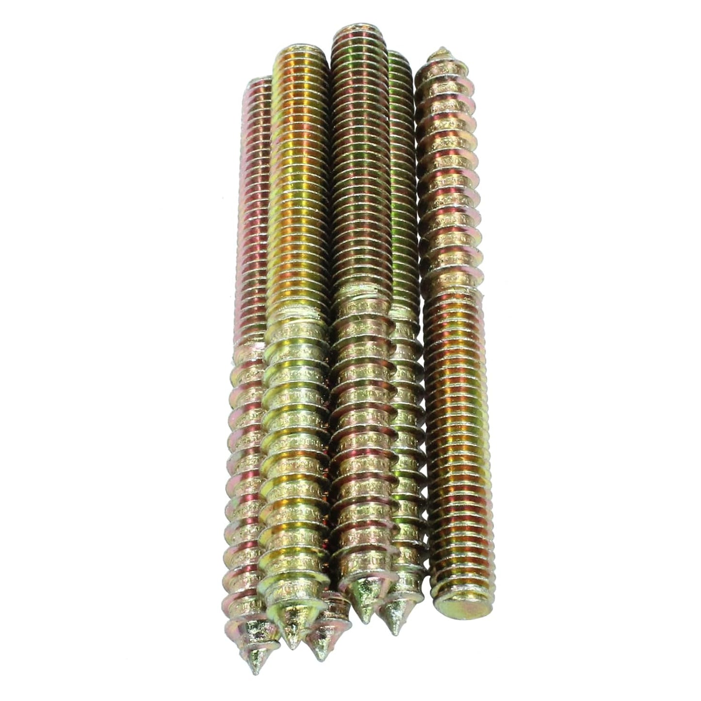 8 Pack 3/8-16 x 4 Inch Hanger Bolts Double Headed Self-Tapping Screw Threaded Rods Bolt for Furniture Wood Joint