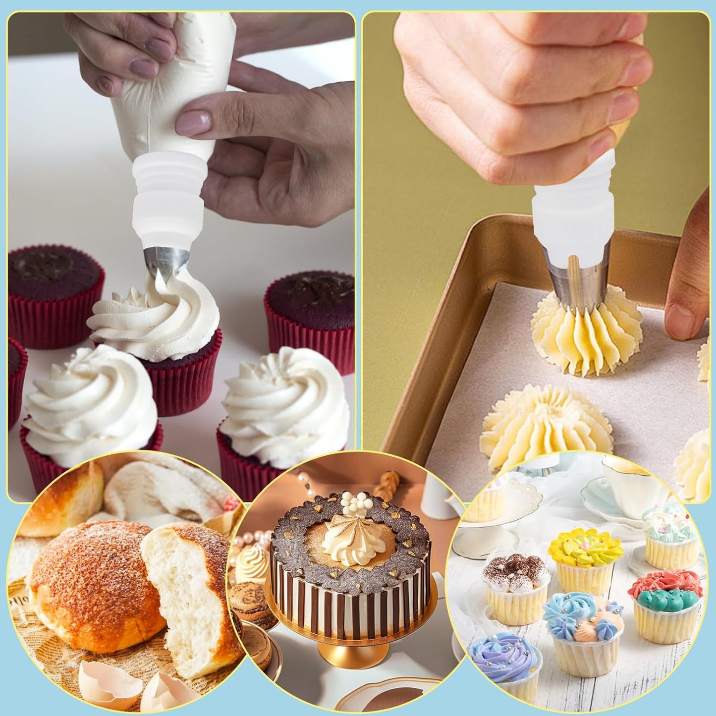12 Pcs Piping Bag Couplers Plastic Standard Couplers Cake Decorating Coupler Small Pipe Tip Coupler for Frosting Icing Nozzles Cake Baking Tools Accessories