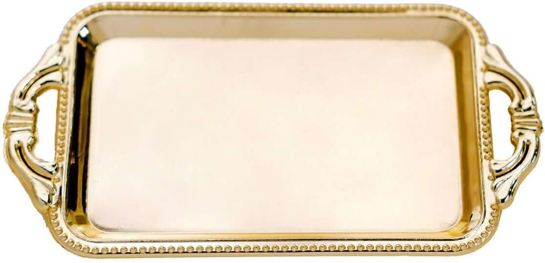 Efavormart 12 Pack - 4" Gold Rectangular Mini Candy Display Tray Favors for Wedding, Bridal Shower, Baby shower, Birthday, Candy Jars Decorations