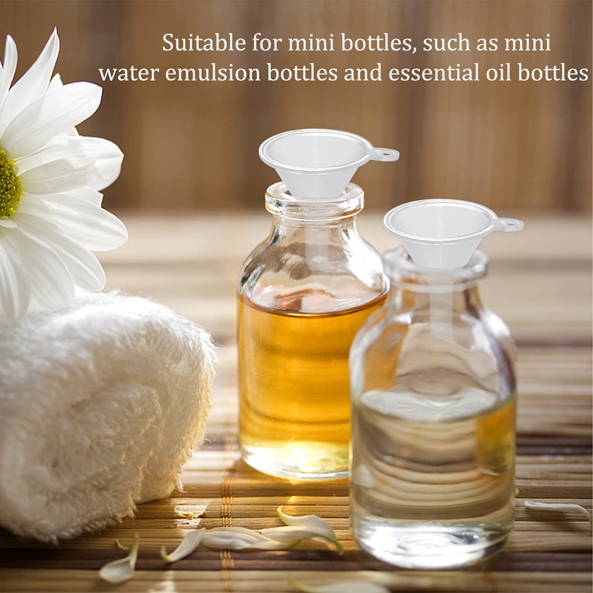 30 Pcs Small Mini Clear Plastic Funnels for Lab Bottles, Essential Oils, Perfumes, Spices, Sand Art, Powder