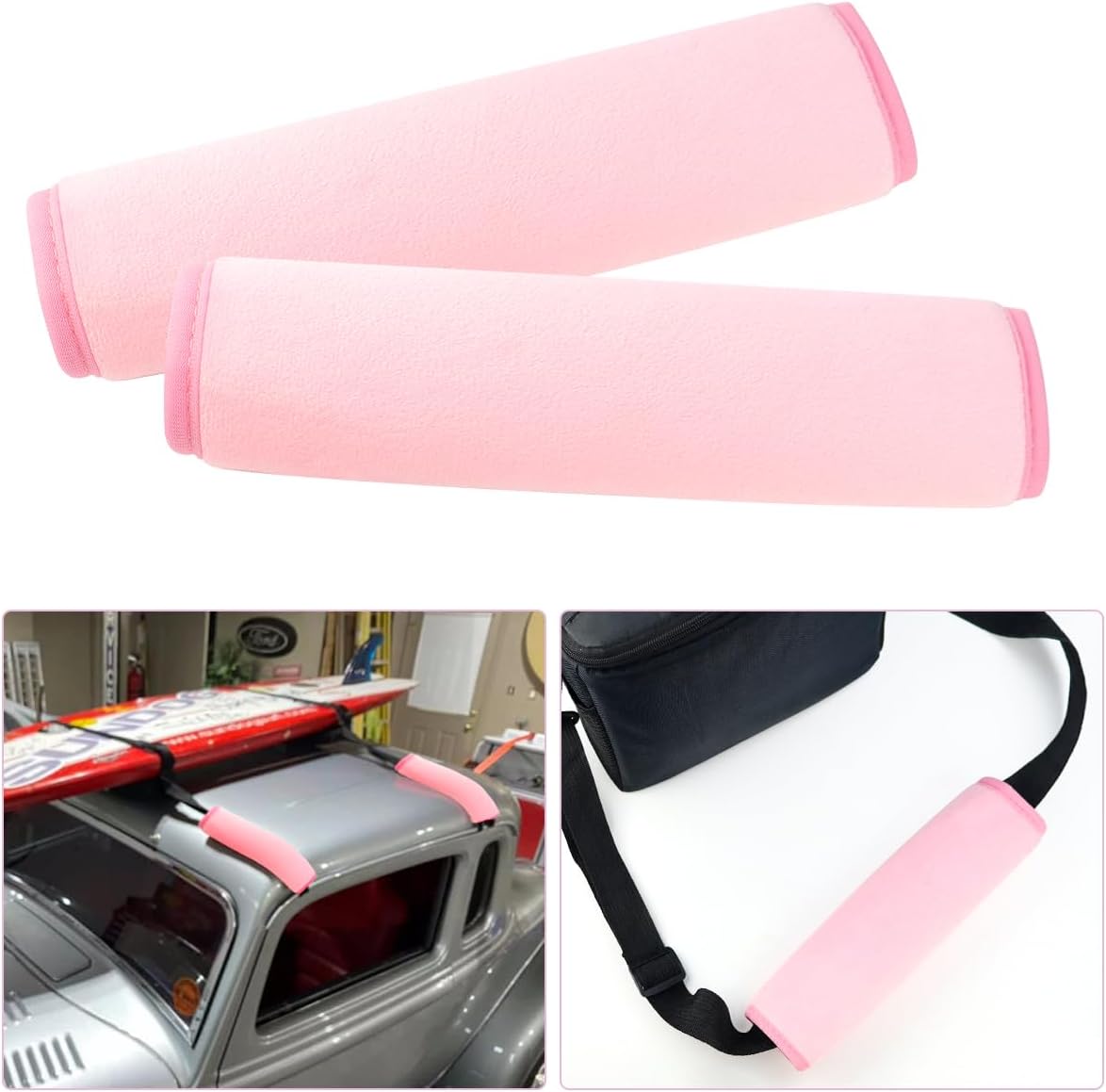2 PCS Car Seat Belt Pads Cover Soft Seat Belt Shoulder Pad Safety Belt Strap Shoulder Pad Comfortable Driving Compatible with Most Cars Helps Protect You Neck and Shoulder (Pink)