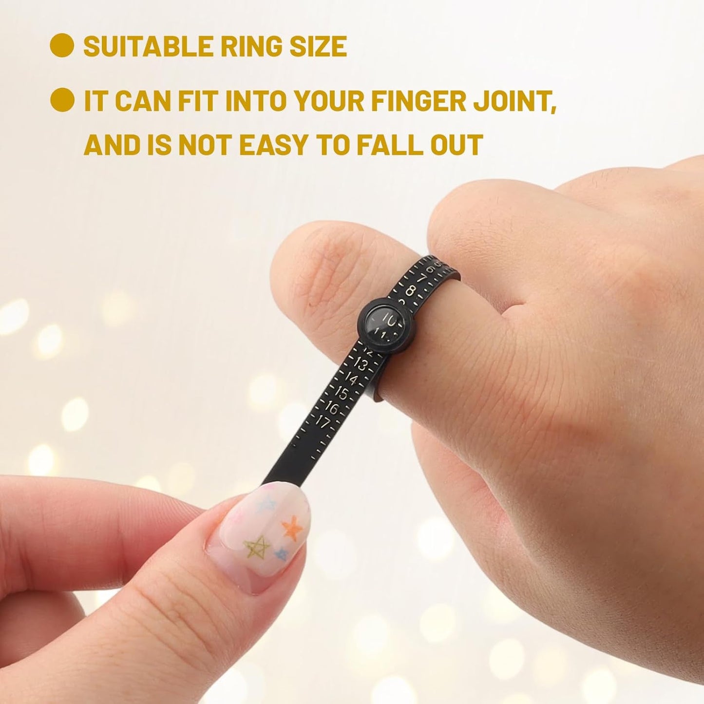 3-Pack Ring Sizer Measuring Tool with Magnifier, 1-17 USA Ring Size Measurer - Reusable Ring Finger Sizer Gauge Measure Tool -Jewelry Sizing Tools - Clear and Intuitive Reading