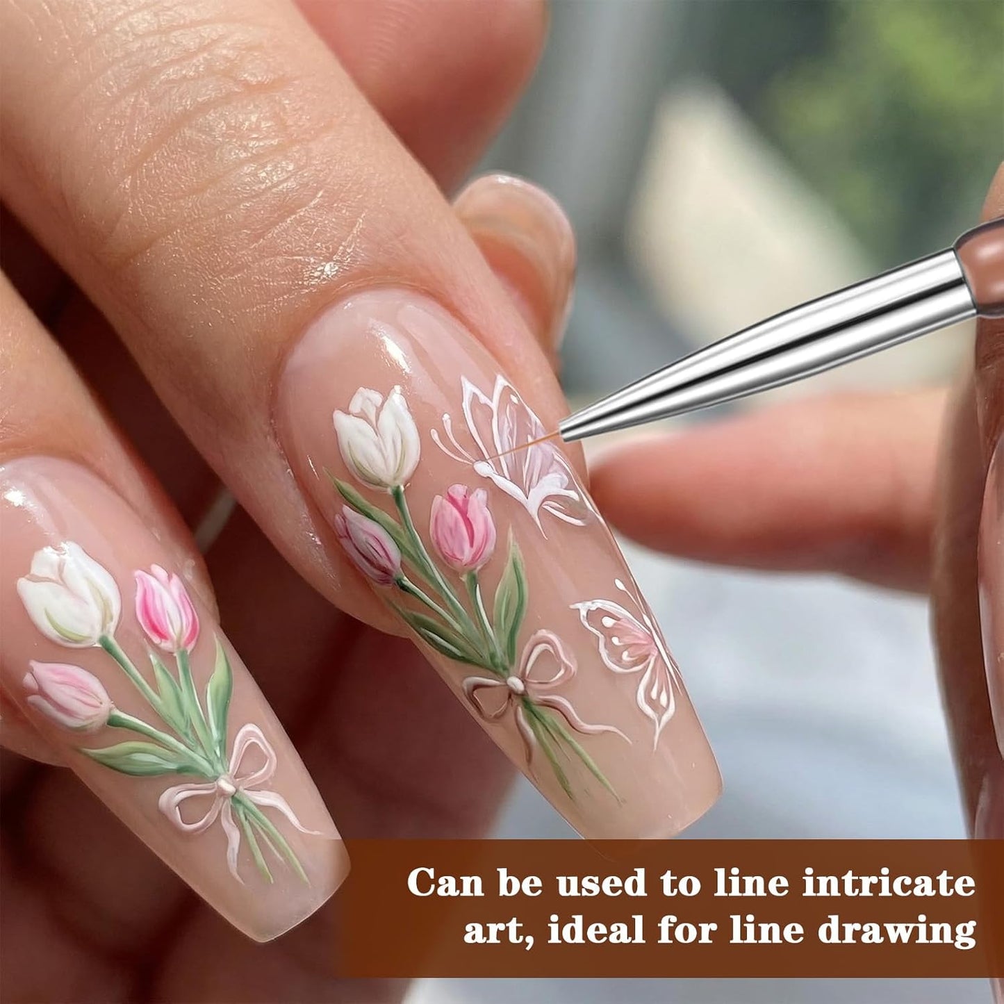 2Pcs Hard Gel Brushes for Nails,Flat Gel Nail Brushes Versatile Nail Design Brush for Petals,Leaves,Flowers Nails Design Tool for DIY Salon