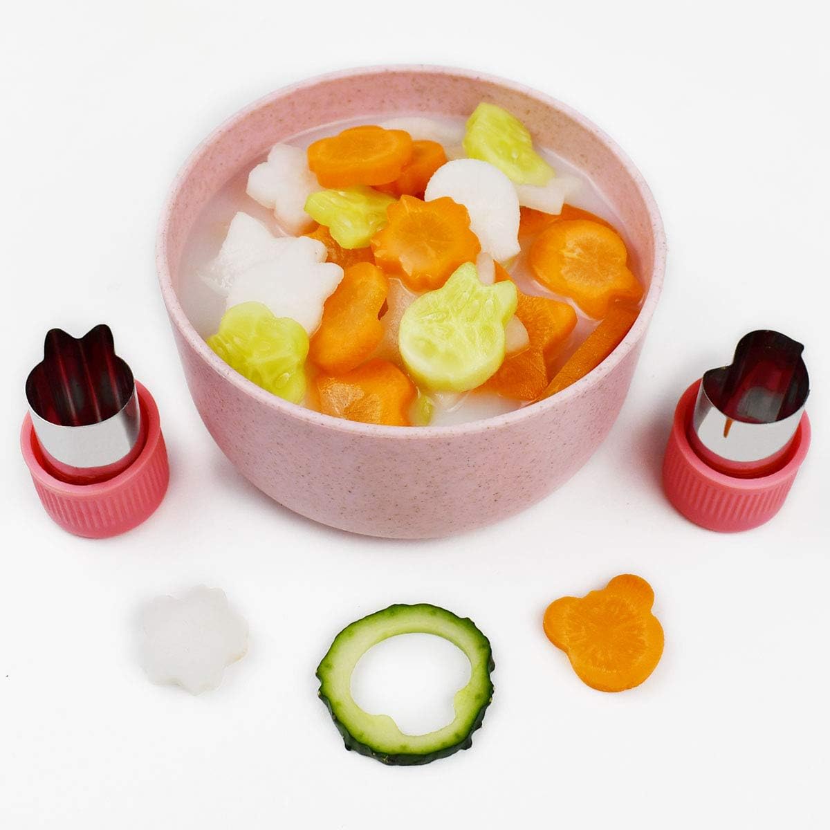 11Pcs Vegetable Cutter Shapes Set Mini Cookie & Fruit Pie Stamps Mold Stainless Steel Cutters Food for Kids Baking and Supplement Tools Accessories Christmas Gift