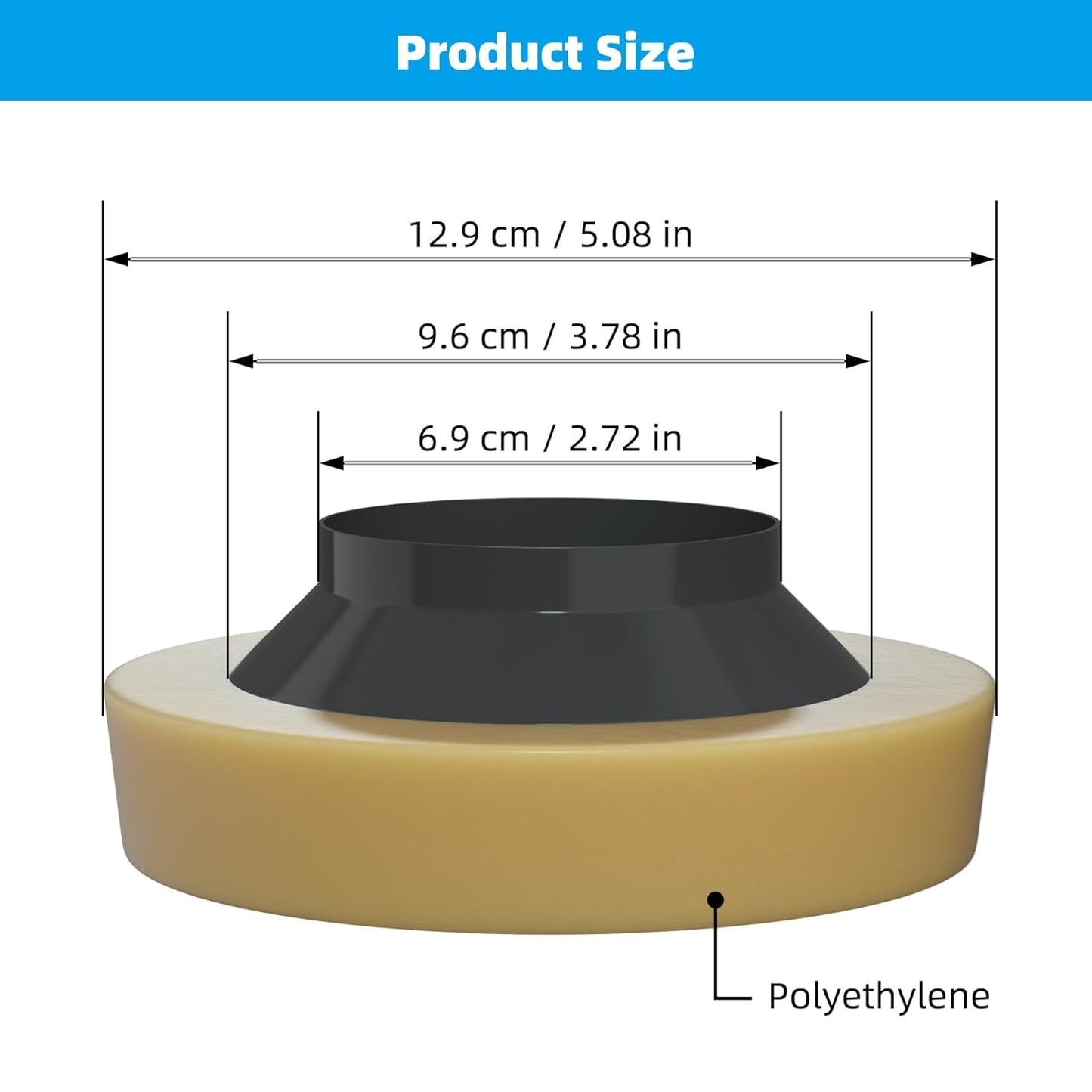 2 Pack Toilet Wax Ring, Thick Toilet Bowl Wax Ring Gasket for Toilet Bowl, Polyethylene Flange- Gas, Odor and Watertight Seal, Fits 3-inch and 4-inch Waste Line