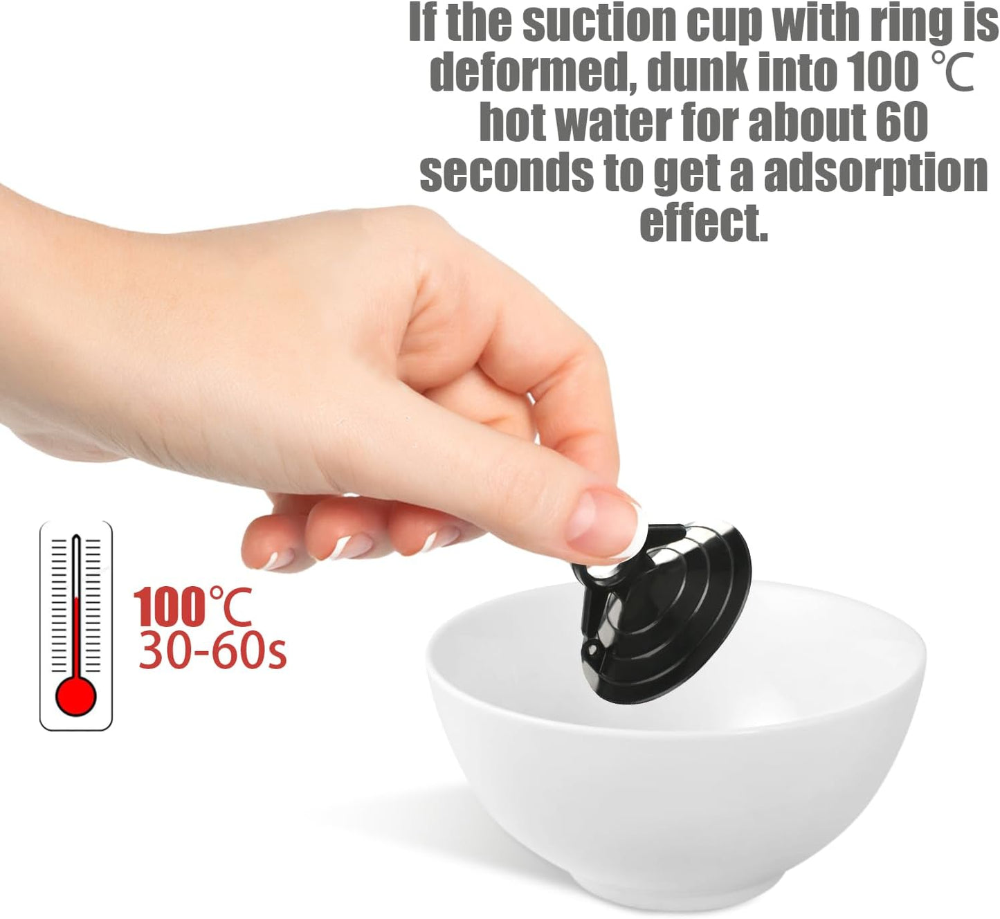 Suction Cups with Loops 24Pcs Window Suckers with Ring Car Glass Windshield Sunshade Suction Cups Aquarium Heater Suction Cups Glass Suction Pads for Seasonal Xmas Decorations (Black)