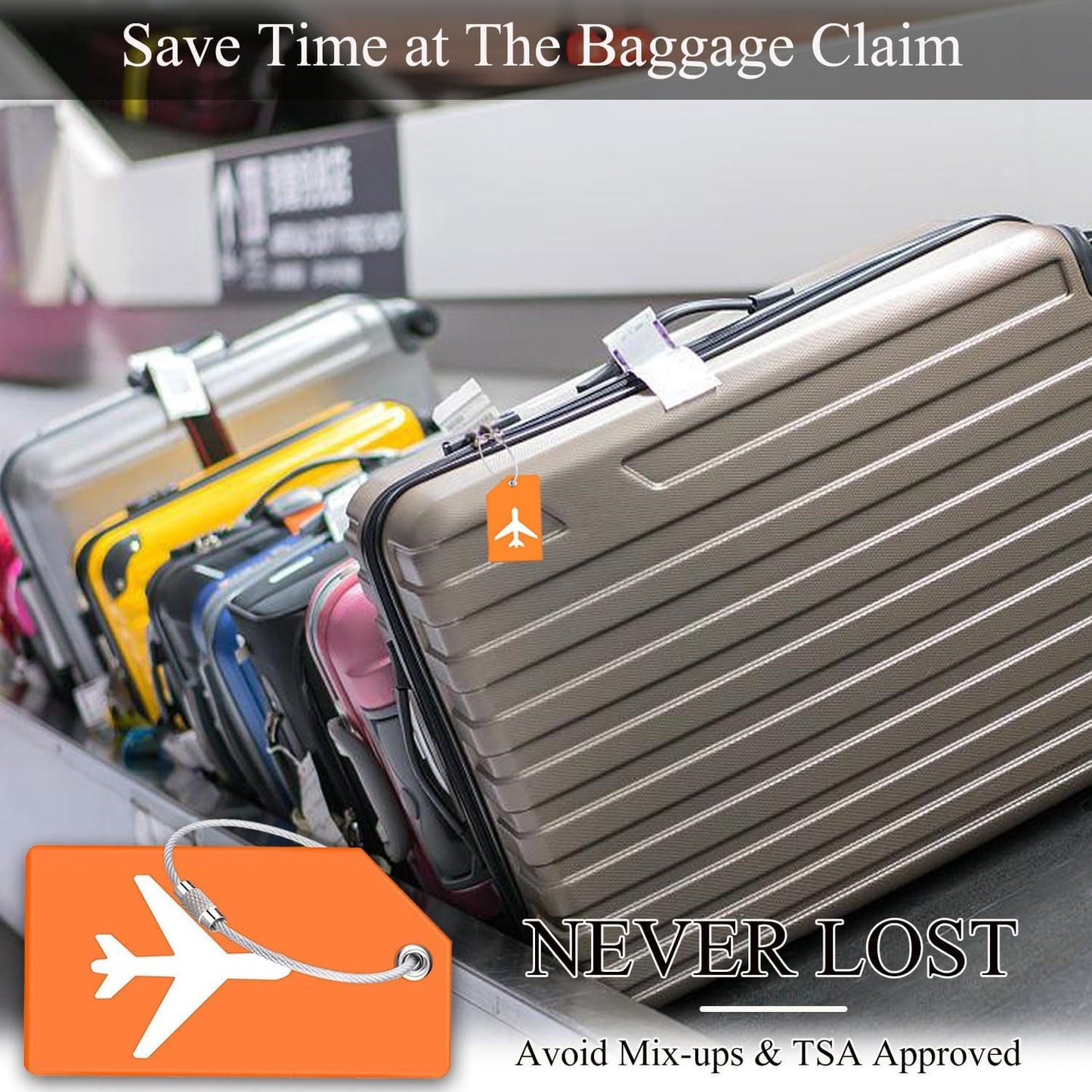 7 Pack TSA Approved Travel Luggage Tag and 2 Pack Weekly Pill Organizer