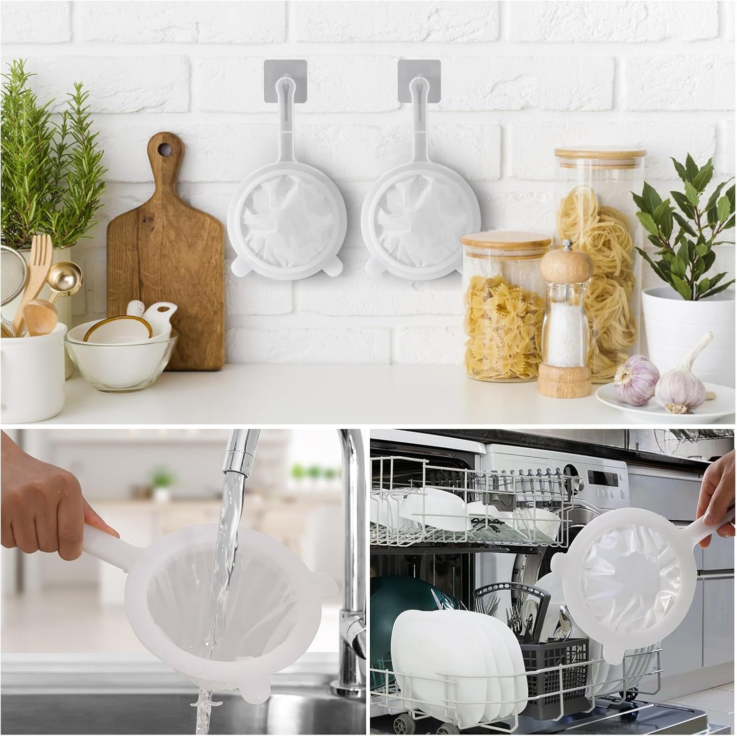Premium Multi-Mesh Strainer Set, 4 Pack - 100/200/300/400 Mesh, Nylon & Plastic Fine Mesh Sieve for Tea, Coffe, Nut Milk, Juice, Broth, Smoothies, Reusable Easy to Clean, Durable,Dishwarer Safe