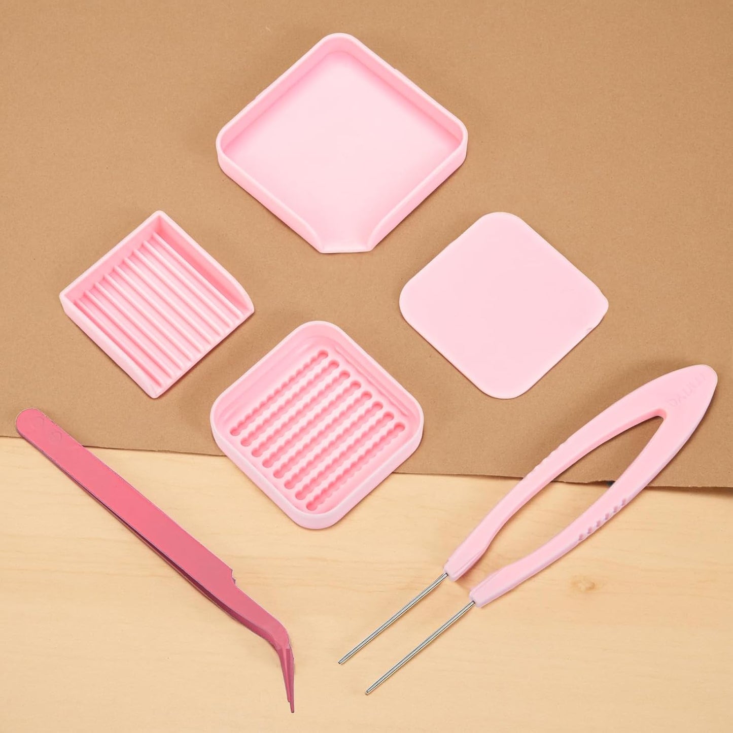 Homakover 2.6mm Fuse Bead Picking Tray Kit – Beads Craft Tool Set with Pickup Tray, Storage Box, Stainless Steel Tweezer(Random Color), Aligner Trays & Needle Tweezer for Arts & Crafts Projects