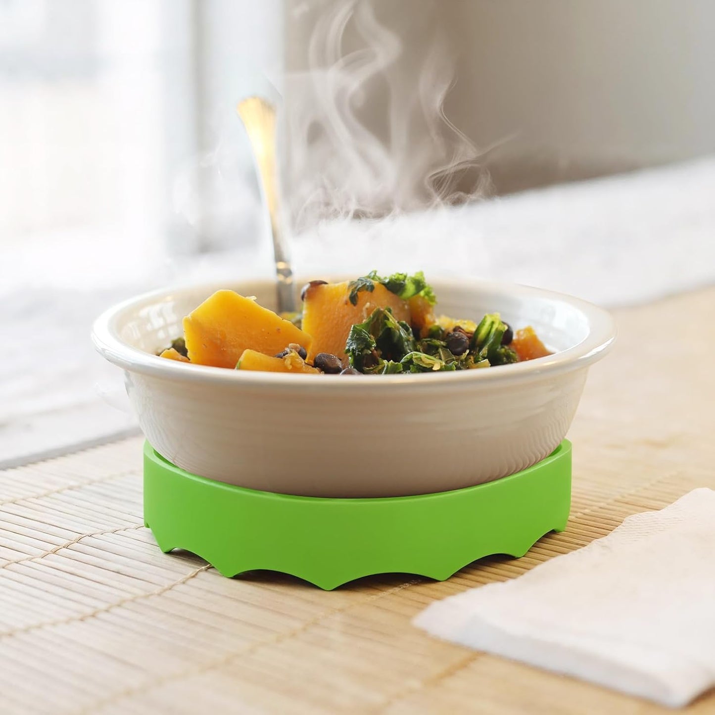Silicone Roasting Rack, Silicone Cooker Rack Kitchen Cooking Accessories for Baking Cooking Steaming Cooling (Green)