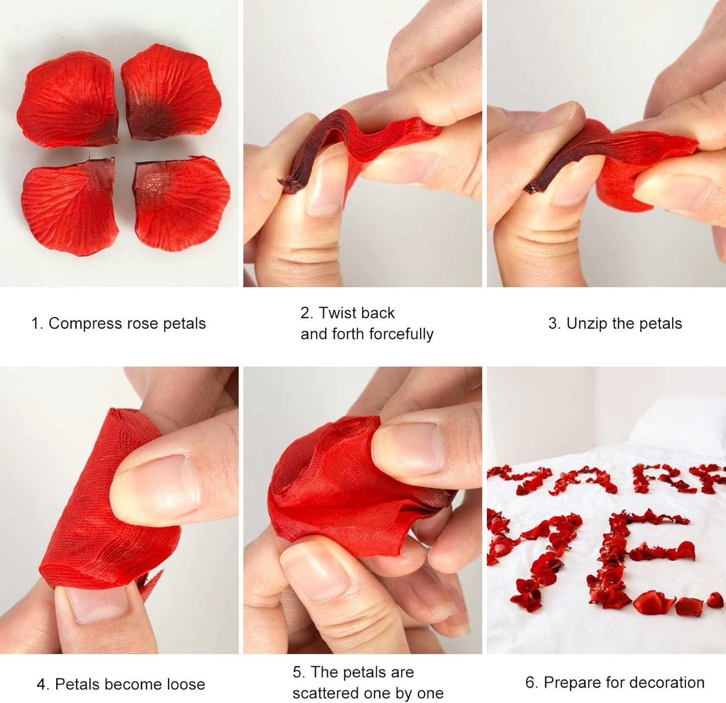 3200 Pcs Artificial Rose Petals for Romantic Night, Fake Rose Flower Petals for Wedding, Party, Valentines Day Decorations for The Home (Dark Red)