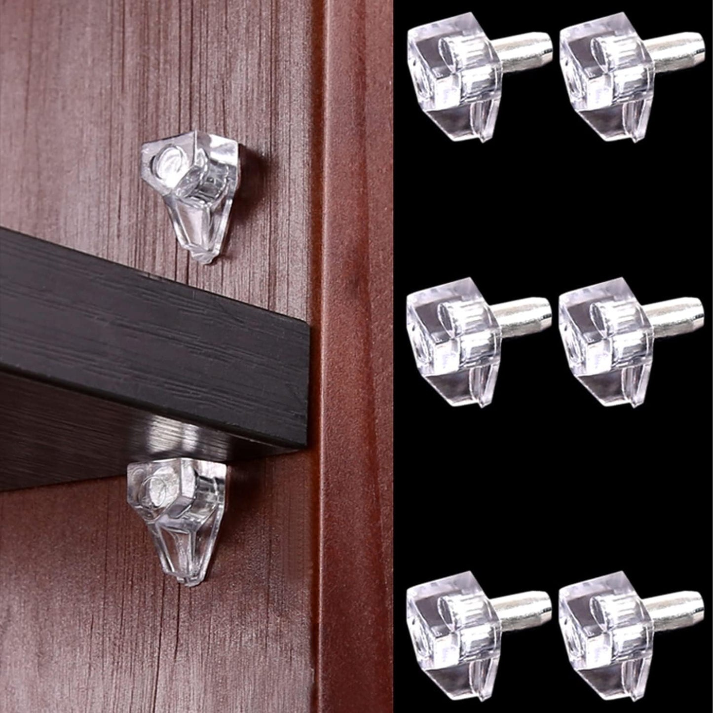 5 Millimeters Shelf Support Peg,Support Cabinet Shelf Pins,Clear Plastic Replacement Peg Cabinet Shelf Supports Pins for Kitchen Furniture Book Shelves Shelf Holder Locking Pins (20 Pieces)