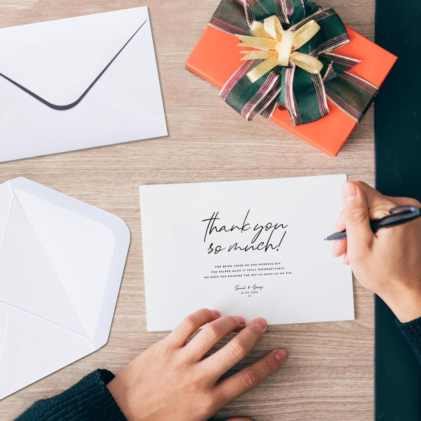 50PACK 5x7 Envelopes for Invitations, White A7 Envelopes for Wedding, Graduation, RSVP Cards, Gummed V Flag 5 1/4 x 7 1/4 inch