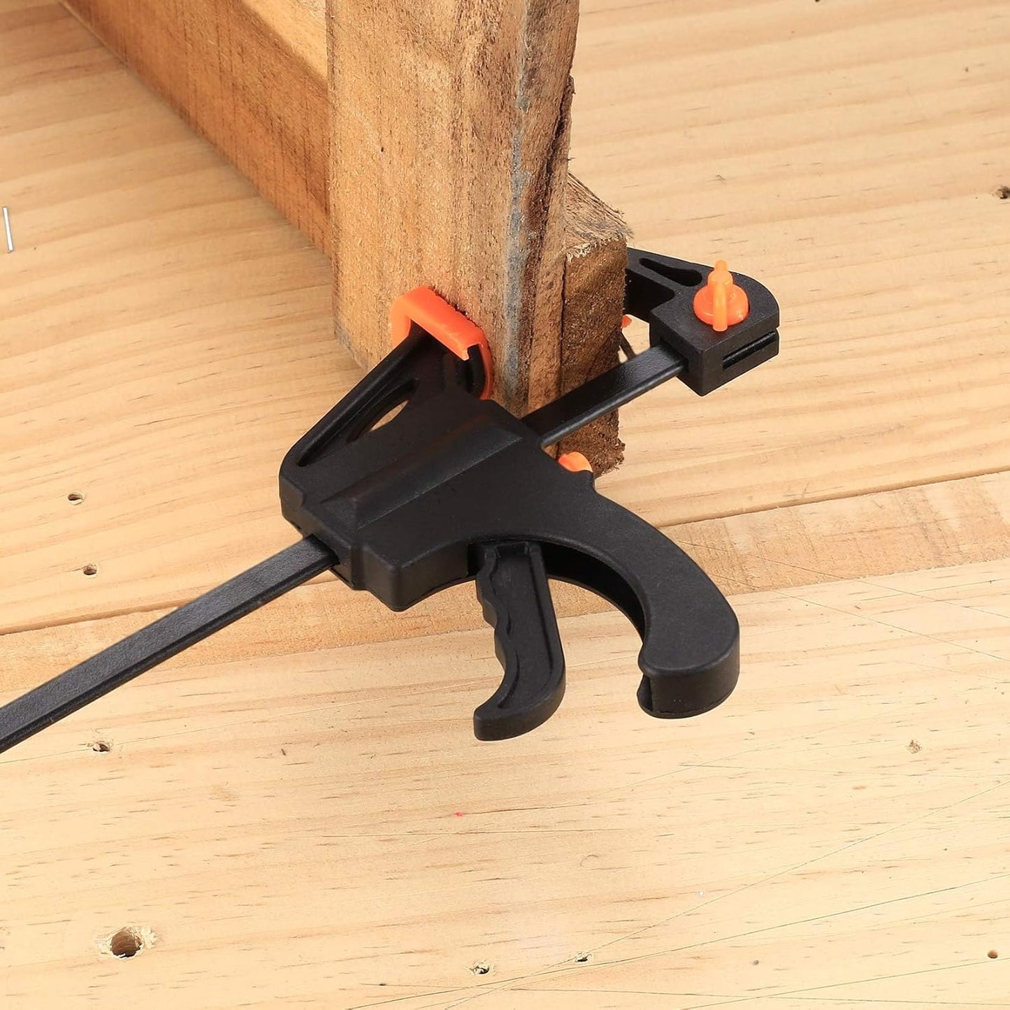 4 Inch Bar Clamps for Woodworking, 5 Pcs Trigger Quick Grip Clamps, One Handed Ratchet Wood Working Clamp, Mini Small Bar Woodworking Clamps for Wood Gluing Crafts (4Inch)