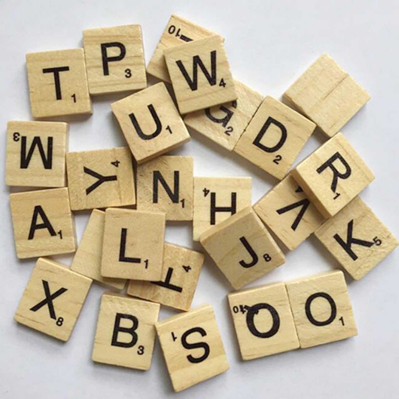 500PCS Wood Letter Tiles/Wooden Scrabble Tiles A-Z Capital Letters for Crafts, Pendants, Spelling