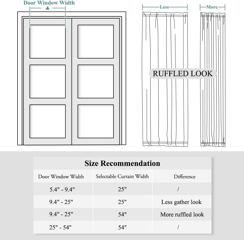 Blackout Door Window Curtains, Dual Rod Pocket Grey Drape for Front Glass French Door, Privacy Thermal Insulated Room Darkening Curtain for Sidelight Window, W 25 x L 72 inch, 1 Panel