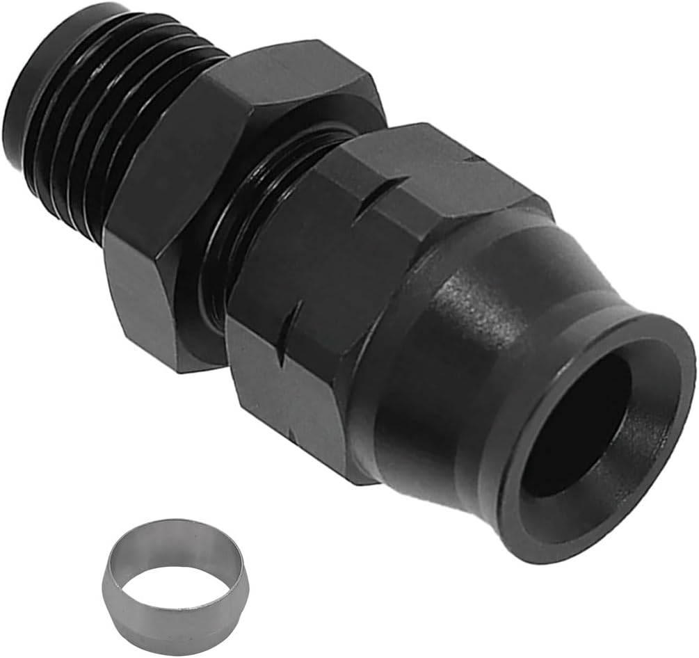 Automotive Fuel Adapter, 6AN Male Flare to 1/4" Hose Fuel Straight Connector, Aluminum Alloy Hardline Compression Tube Fitting, Auto Replacement Fuel System Accessories (6AN to 1/4)