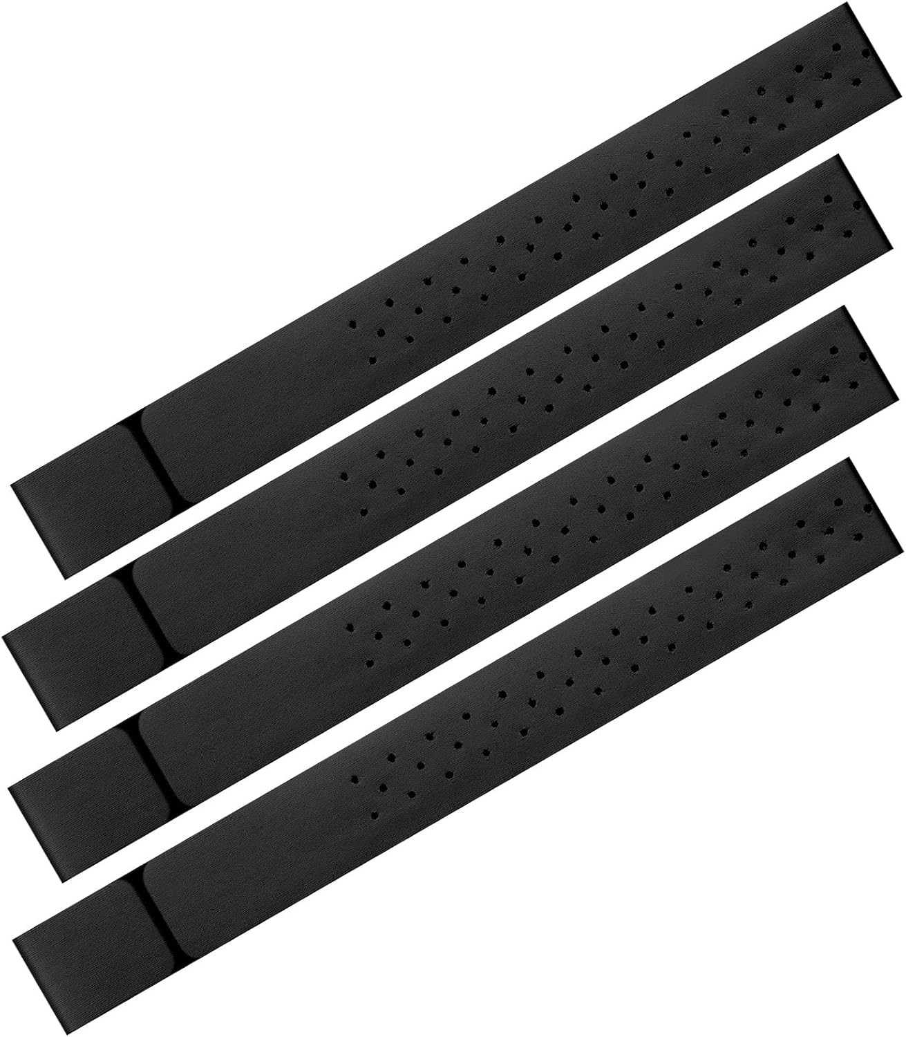4 Pcs Heart Rate Monitor Replacement Strap Band, Soft Heart Rate Monitor Armband Strap, Theory Fitness Adjustable(0.8 x 14.2 Inch,Black)