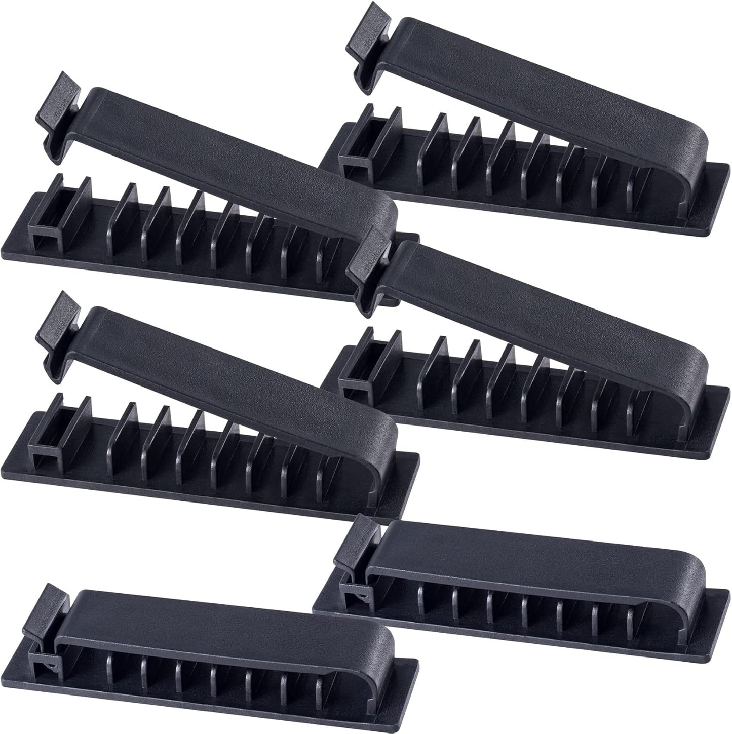 Cable Organizer Cord Management for Desk 6 Packs, Self Adhesive Cord Holders Cable Clips Wire Organizer for Phone Computer Appliances Charger