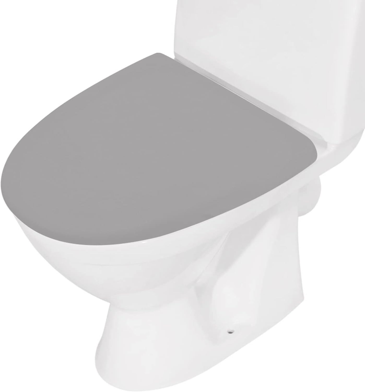 Toilet Lid Cover, Bathroom Stretch Spandex Washable Toilet Lid Seat Protector Cover with Elastic Bottom, Grey