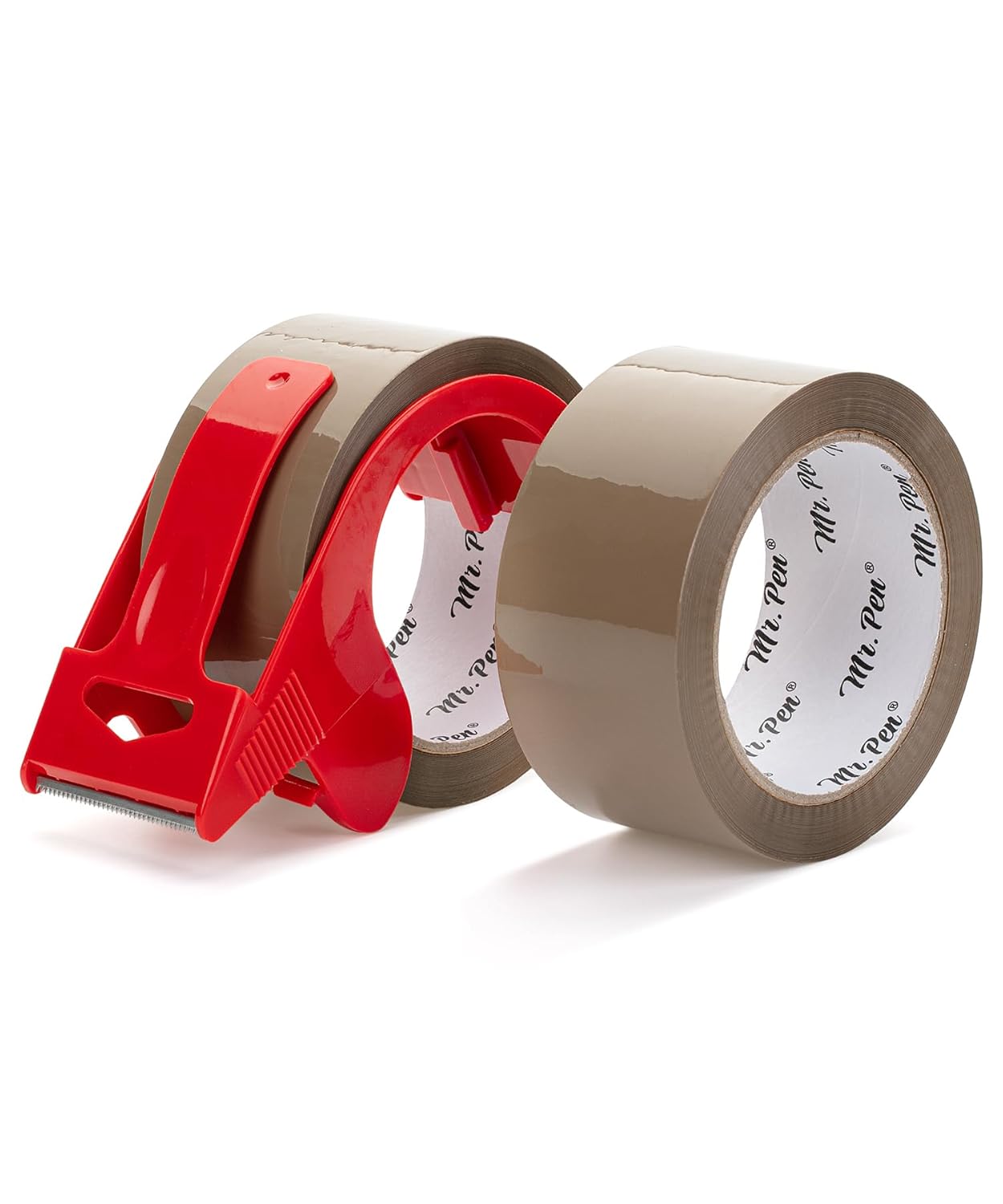 - Packing Tapes, 2" Wide, 60 Yard, Brown, 2 Pack with 1 Dispenser Gun, 2.6 mil, Heavy Duty Packing Tape with Dispenser