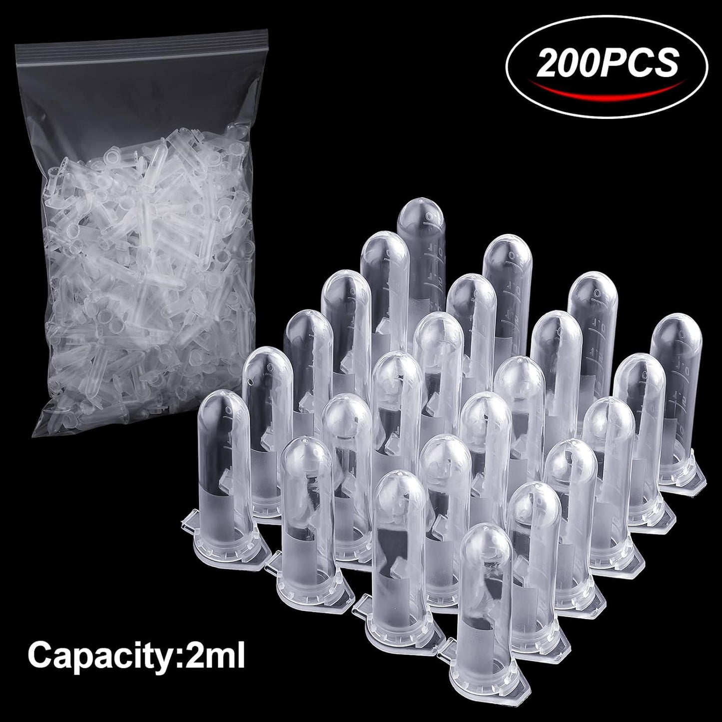 Ackers Science 250Pcs 2.0ml Polypropylene Graduated Microcentrifuge Tubes with Snap Cap,Natural